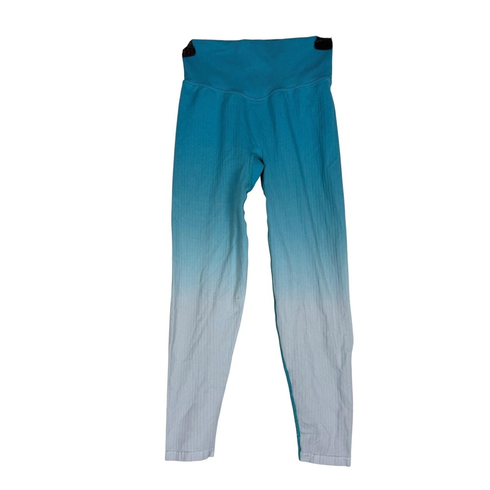 PINK Leggings Womens XS‎ Blue Ombre Ribbed High Waist Ankle Yoga Athletic